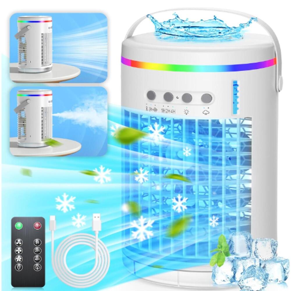 Portable Air Cooler Fan with 1400ml Water Tank and Remote Control